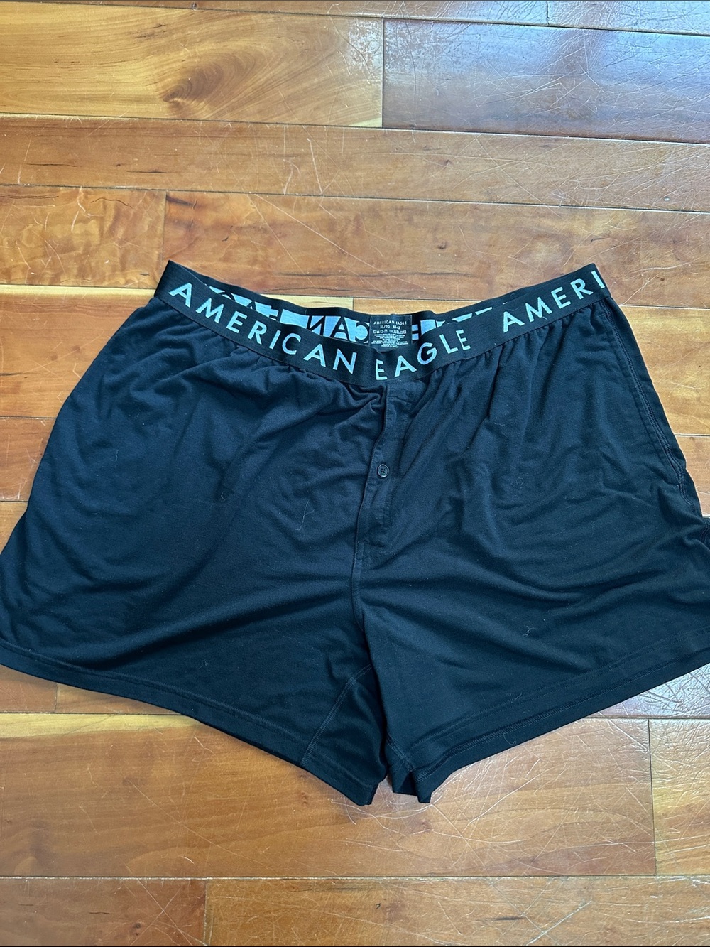 American Eagle Outfitters Black Men's Boxer Shorts with Branded Waistband